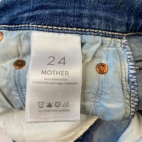 MOTHER Jeans Womens Sz‎ 27 Pixie Tomcat Ankle High-Rise Button Fly Denim - Picture 7 of 12